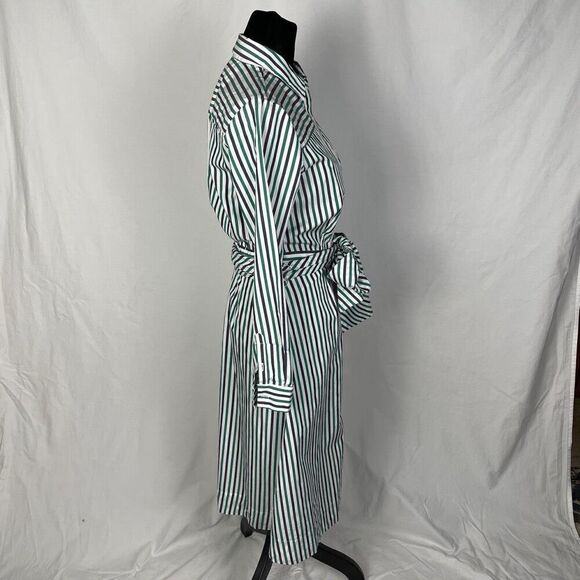 J. Crew Poplin Cotton Stripe Tie Waist Shirt Dress - Women’s 2 - Picture 4 of 8